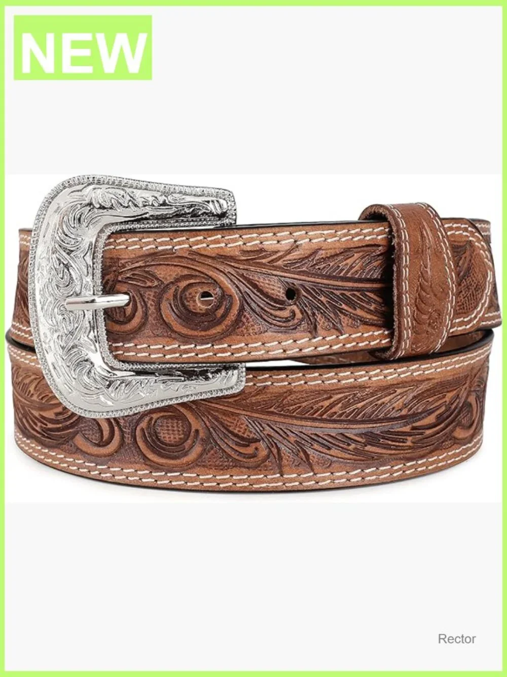 Men's Full Grain Leather Belt Strap with Snaps for Interchangeable Buckles